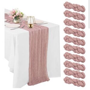Elegant Pink Table Runner Set